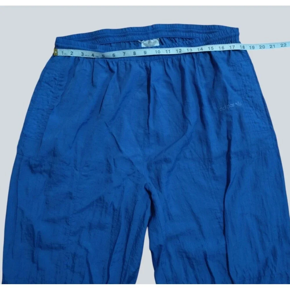 Vintage 90s Adidas Nylon Track Pants Blue Size L